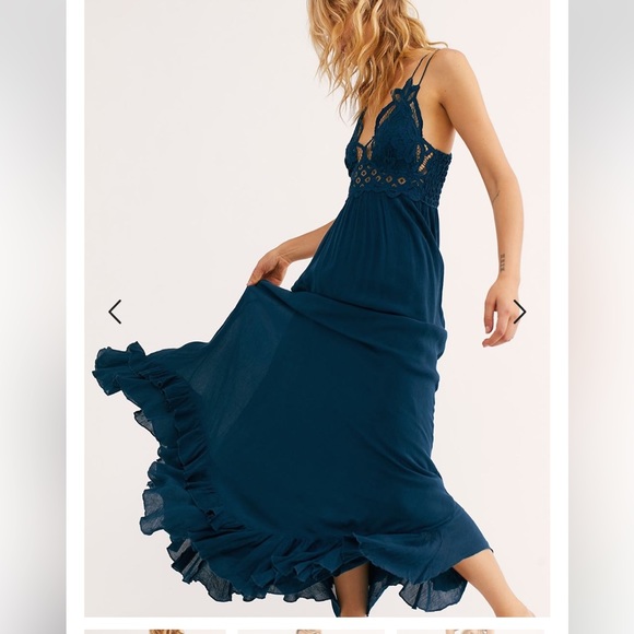 Free People Dresses & Skirts - Free People FP One teal blue Adells  Maxi stunning dress.